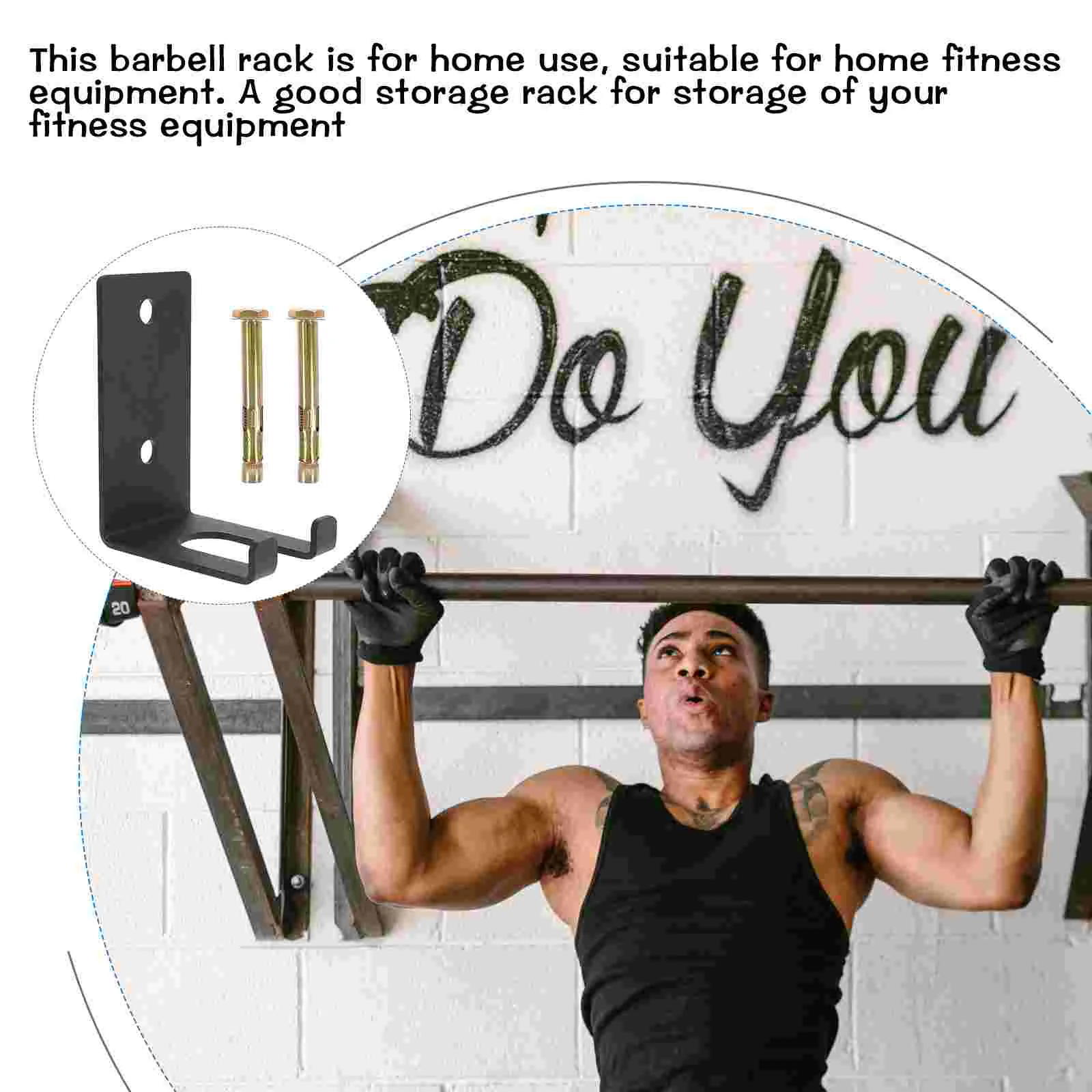 

Wall Mounted Holder Wall Hanging List Dumbbell Stand Rod Rack Household Gym Steel Pole Fitness