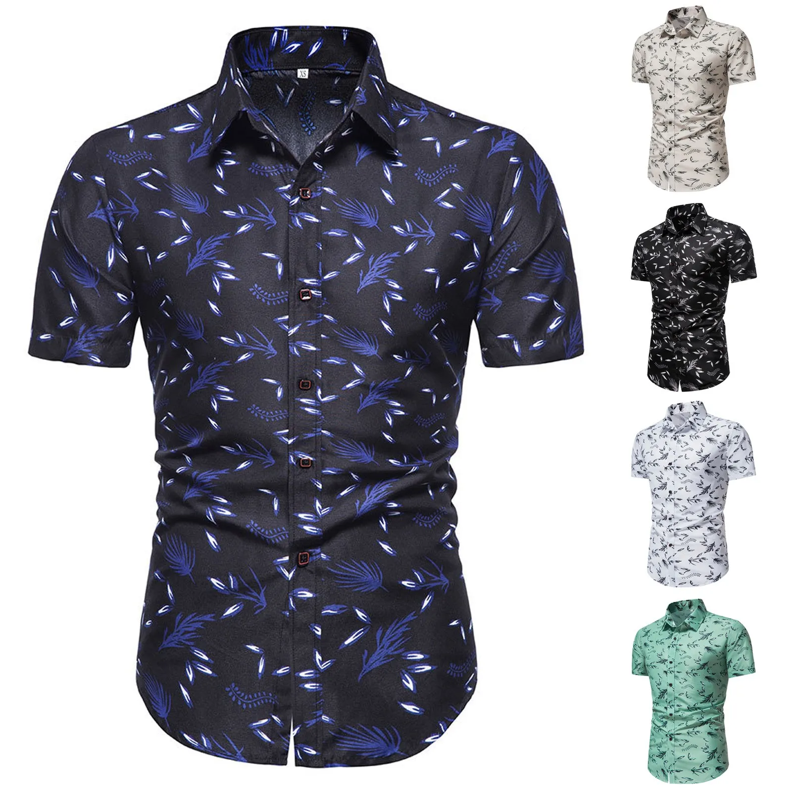 Mens Short Sleeve Crotch Shirt Men Summer Casual Printed Cardigan Button Mens Short Sleeve Crotch Shirt Mens Button Bodysuit