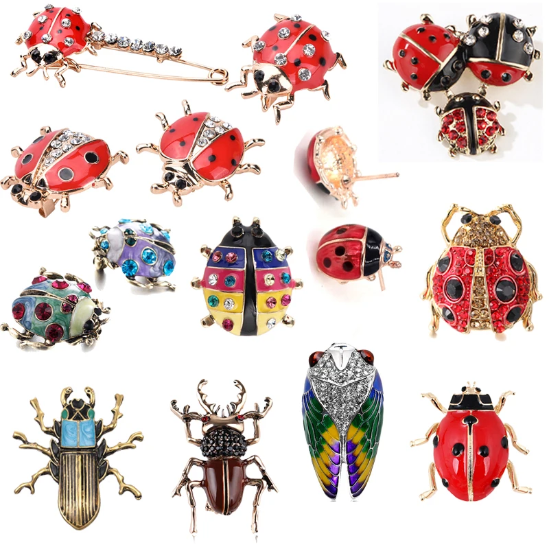 

Fashion Rhinestone Brooch For Women Brooch Collar Pins Corsage Crystal Leaves Insect Brooch Badges Jewelry Accessories