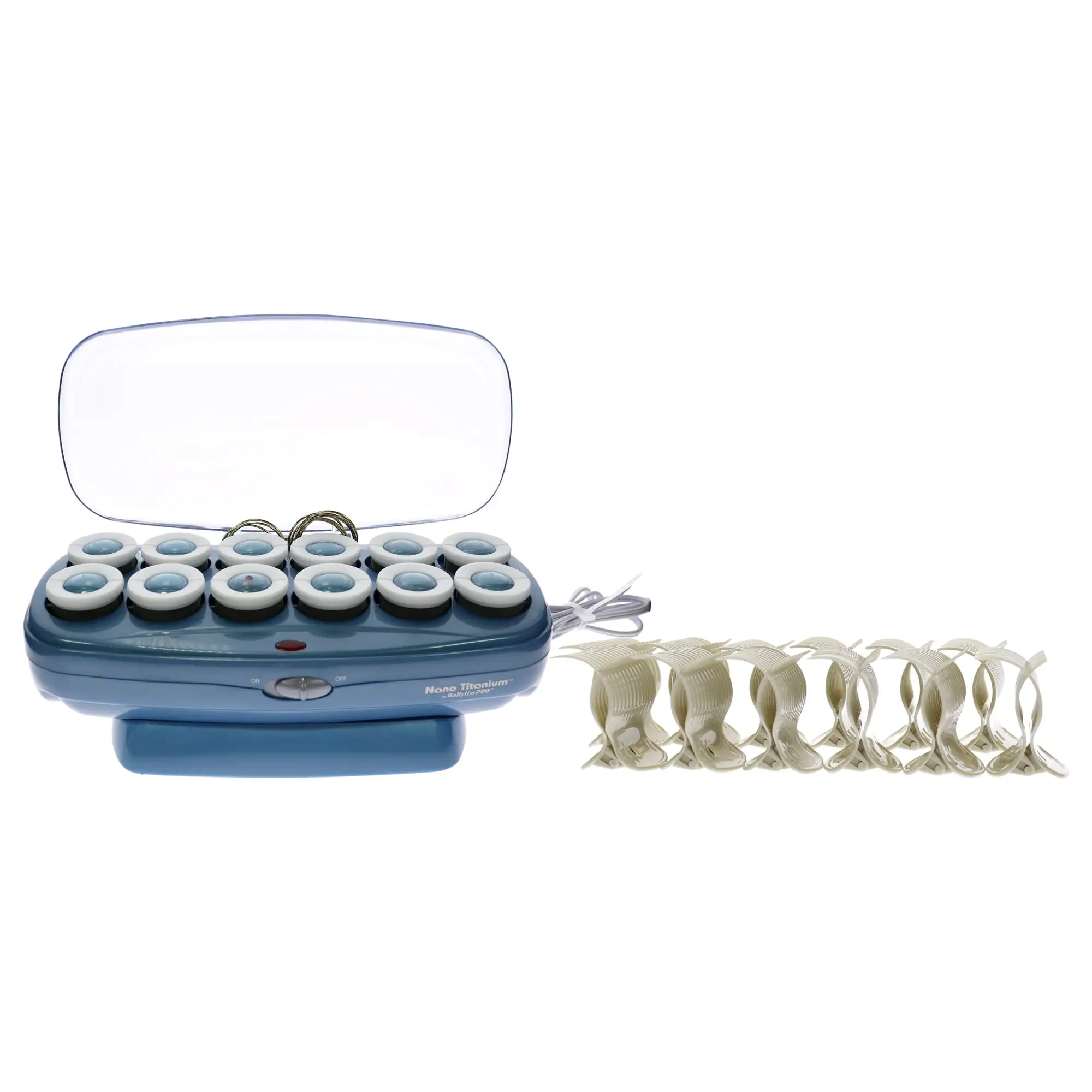 

Nano Titanium Professional 1.5" Hot Hair Roller Setter, 12 Piece Set, Blue
