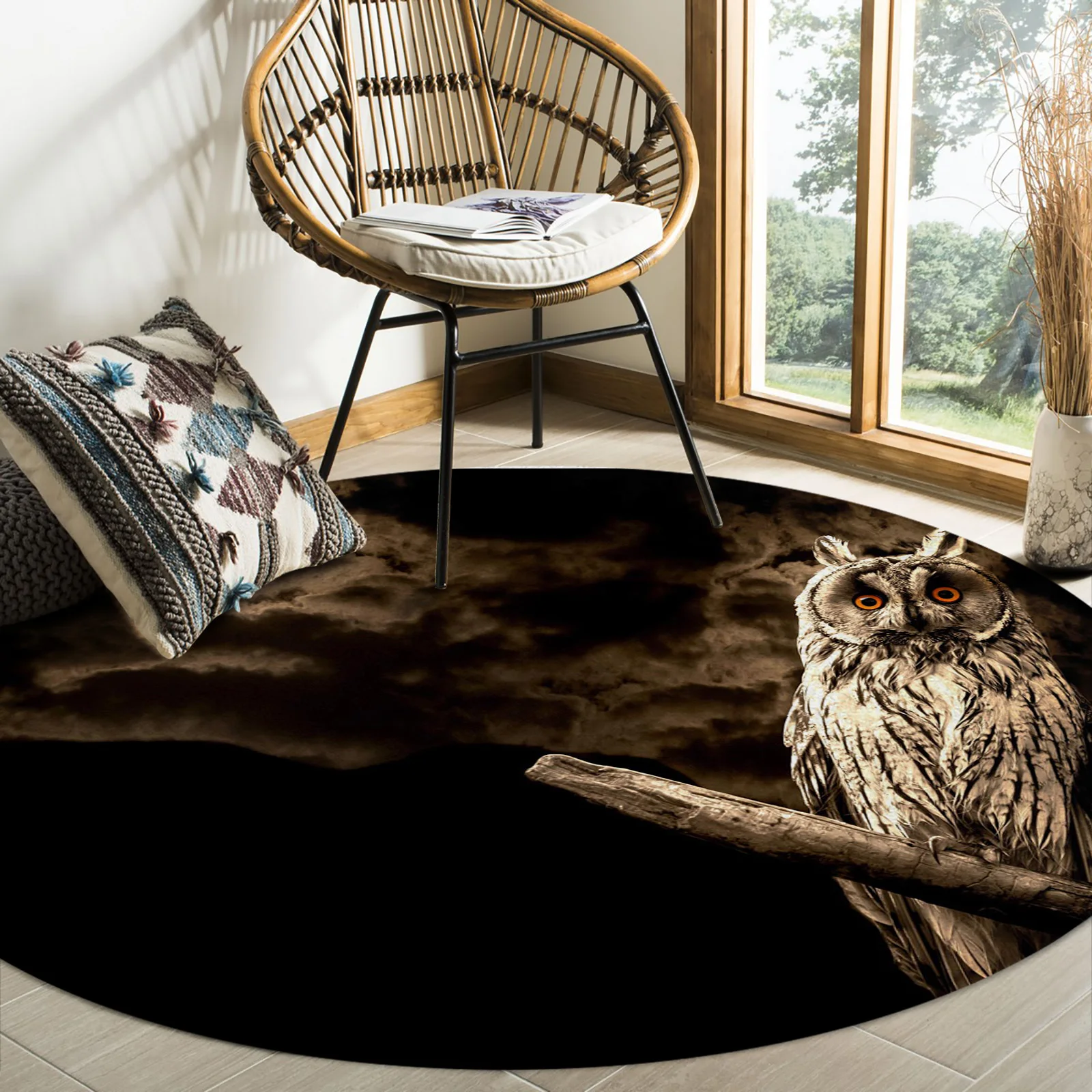 Ночной ковер с совой и Луной для гостиной детской кровати напольные ковры окна