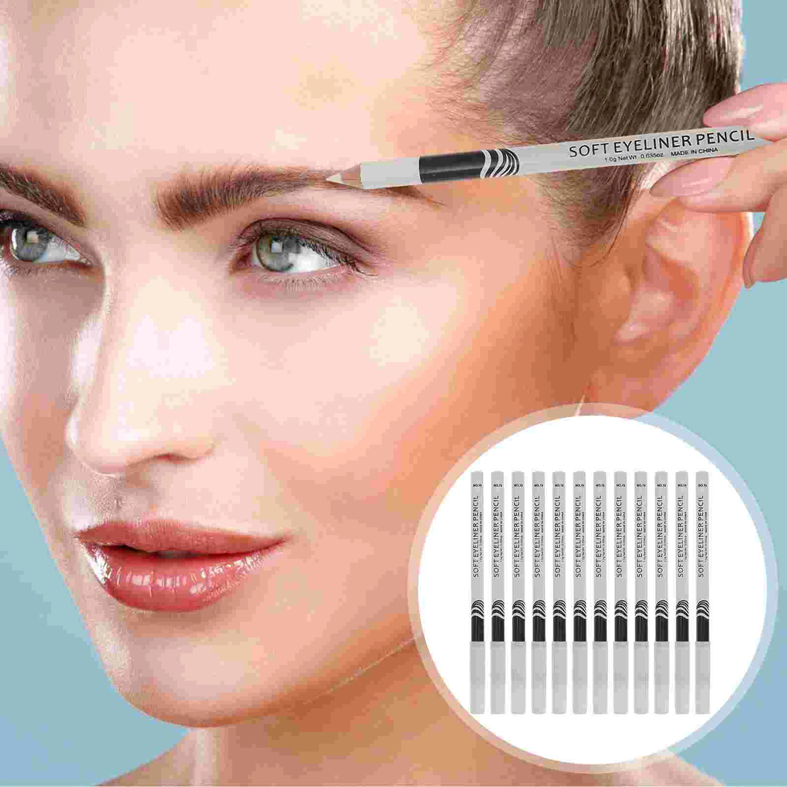 

12Pcs White Eyeliner White Eyeliner Waterproof Glitter Eyeliner Pencils Eye Brightener Stick Highlighter