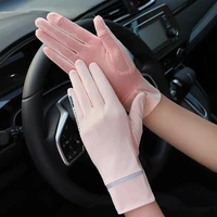 ice silk gloves uv protection summer breathable mesh glove for car motorcycle bike driving sports anti uv thin glove unisex