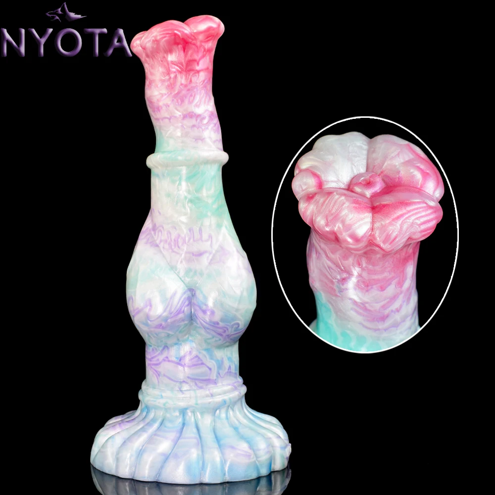 Силиконовый длинный фаллоимитатор NYOTA с присоской Фэнтезийный конский пенис