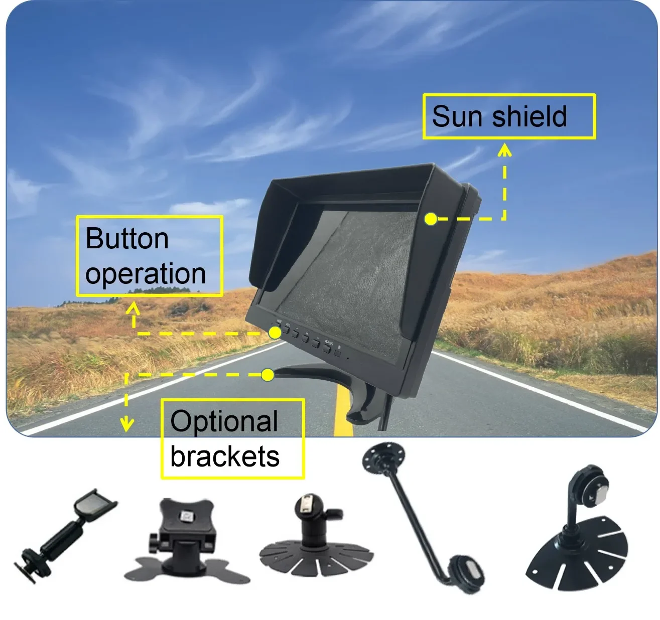 10 1-дюймовый 4-канальный 1080P ночного видения реверсивная резервная камера DVR