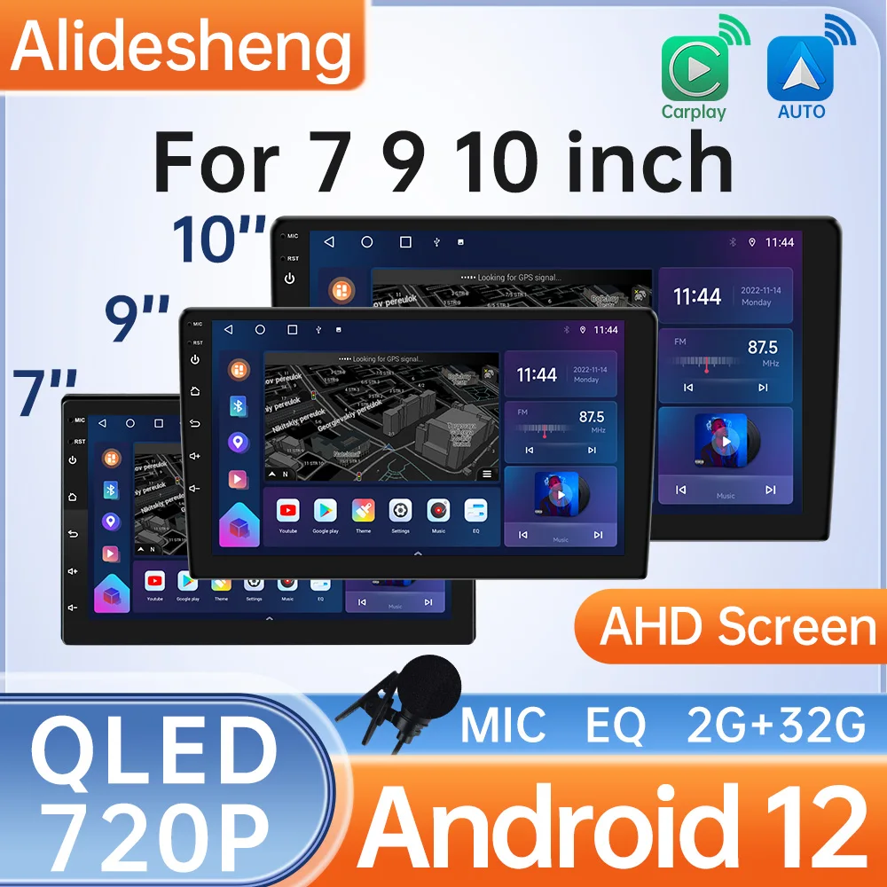 2 Din 32G ROM Universal 7 9 10 inch Android 12 Car Radio Multimedia Player Carplay Android Auto Autoradio Stereo 1