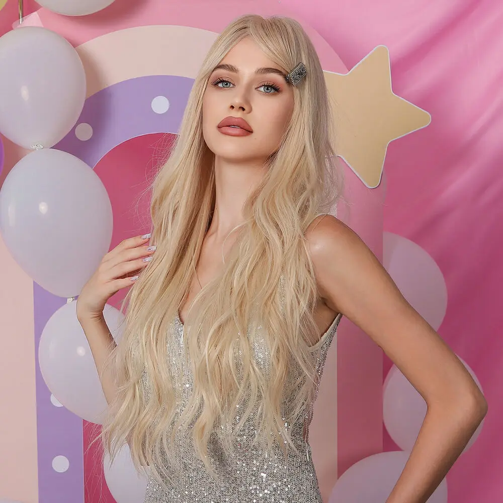 Платиновый светлый длинный волнистый Косплей кудрявый для женщин парики