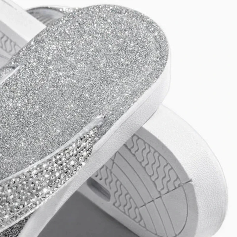 Women Flip Flop Slippers Slides Bling Rhinestone Ladies Shoes Casual Summer Flat Female Crystal Glitter Woman Plus Size 2022 images - 6