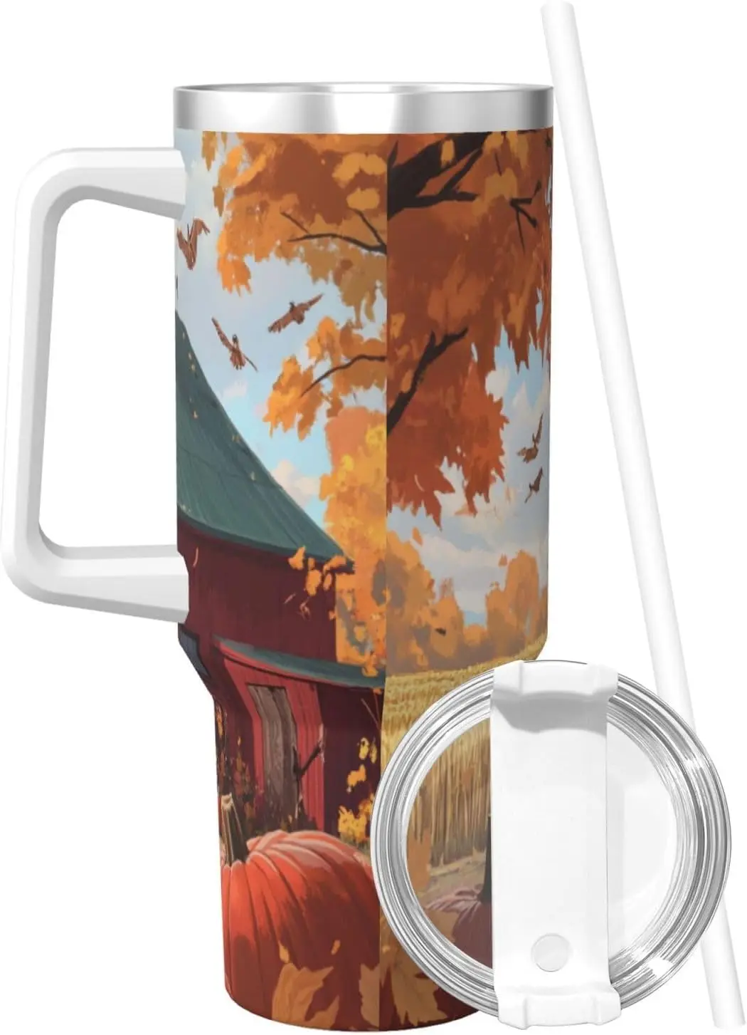 Осенний сарай на День Благодарения Тыква кленовый лист 40 унций кувшин со льдом с