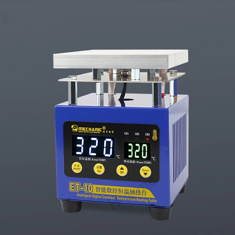 

MECHANIC ET10 Mini Heating Table LED Digital Display 260W Precise and Stable Heating Mobile Phone Screen Removal PCB Repair Tool