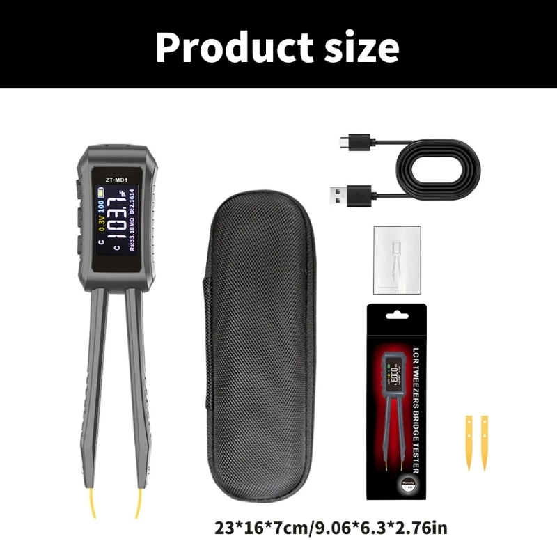 Профессиональный мультиметр с пинцетом для проверки индуктивности