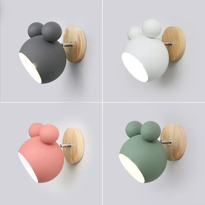 

Nordic Adjustable Wall Light Children Room Bedside Light Colorful Iron Decor Sconce For Living Room Baby Room Study Aisle Light