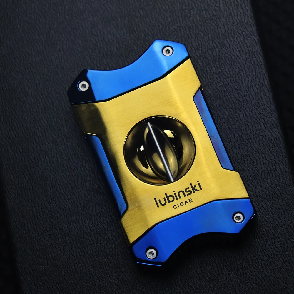 

LUBINSKI резак для сигар V-notch гильонтин полуавтоматические острые гладкие сигареты золотые синие сигареты нож