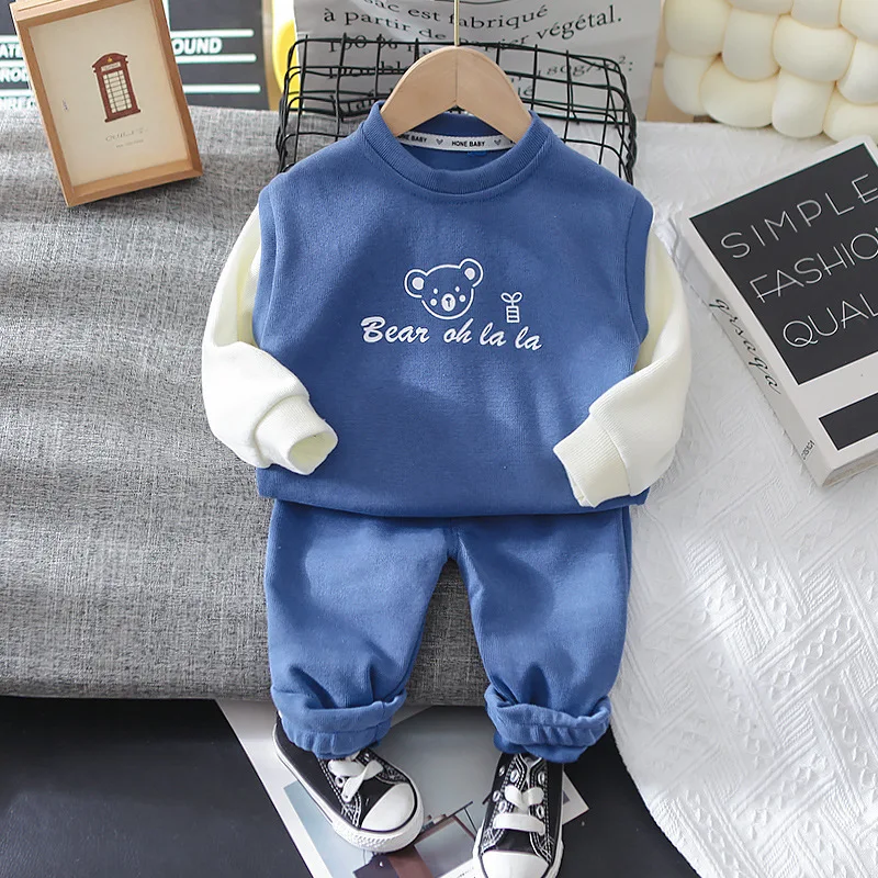 

2 шт./комплект, Детский Повседневный костюм из свитшота и брюк