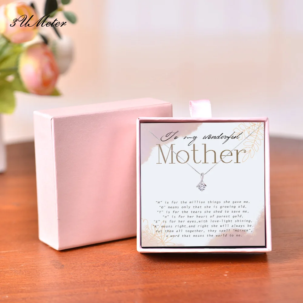 

Mother's Day Necklace Silver Plated Luxury Pendant Round AAA Zircon High Quality Pendant Necklace for Mother's Day Jewelry Gift