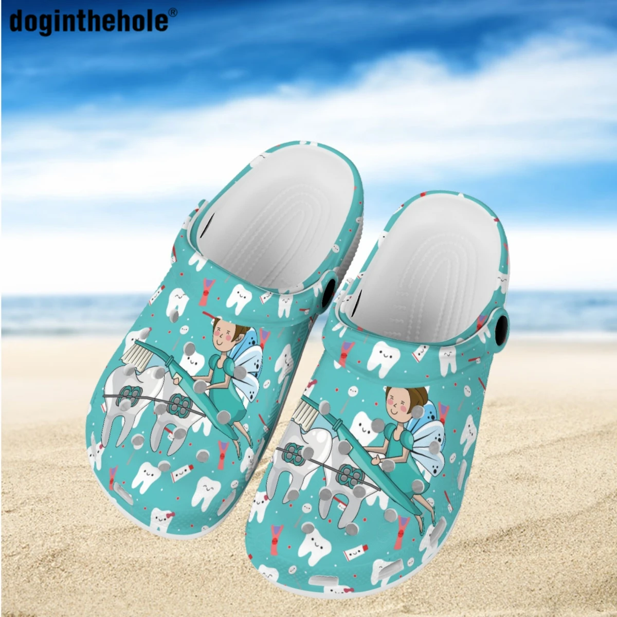 

Легкая дышащая нескользящая обувь Doginthehole с рисунком зубов