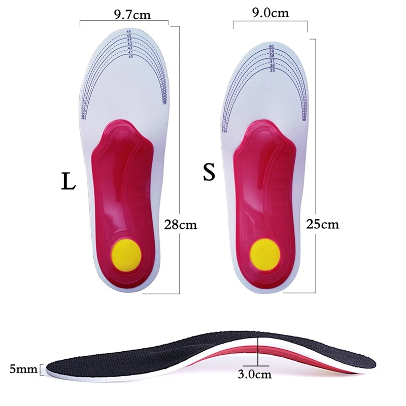 Premium Orthotic Gel High Arch Support Insoles Gel Pad 3D Arch Support Flat Feet For Women / Men Orthopedic Foot Pain Unisex