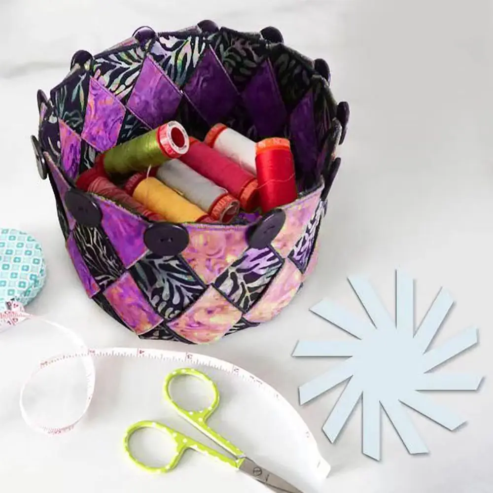 

Multifunctional Woven Spiral Storage Basket Template DIY Cutting Ruler For Beginner Home Non Slip Geometric Quilting Sewing Tool