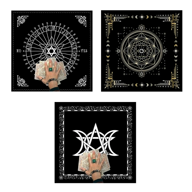 

448D Divinations Tablecloth Hexagram Moon-Phases Tarot Cards Tablecloth Altars Cloth