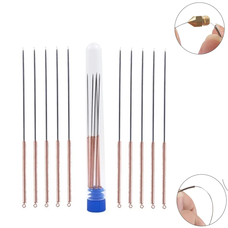 RAMPS 10pcs Stainless Steel Nozzle Cleaning Needles Tool 0.15/0.2/0.25/0.3/0.35/0.4/0.5mm Drill for V6 Nozzle 3D Printer Parts