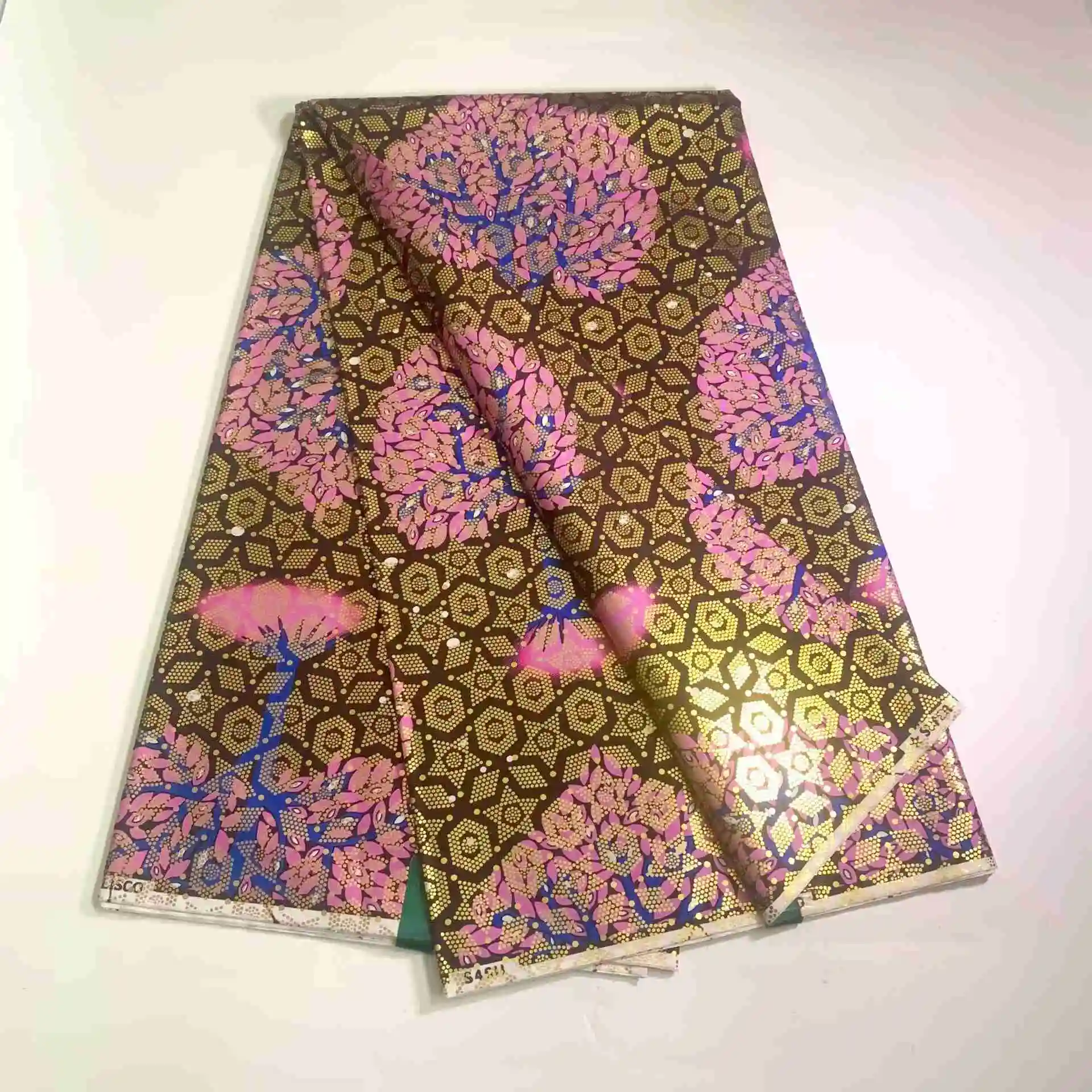 

Lastest African Golden Wax Fabrics 100% Cotton Prints Nigerian Rapper Batik Ankara Veritable Loincloth Material 6yards