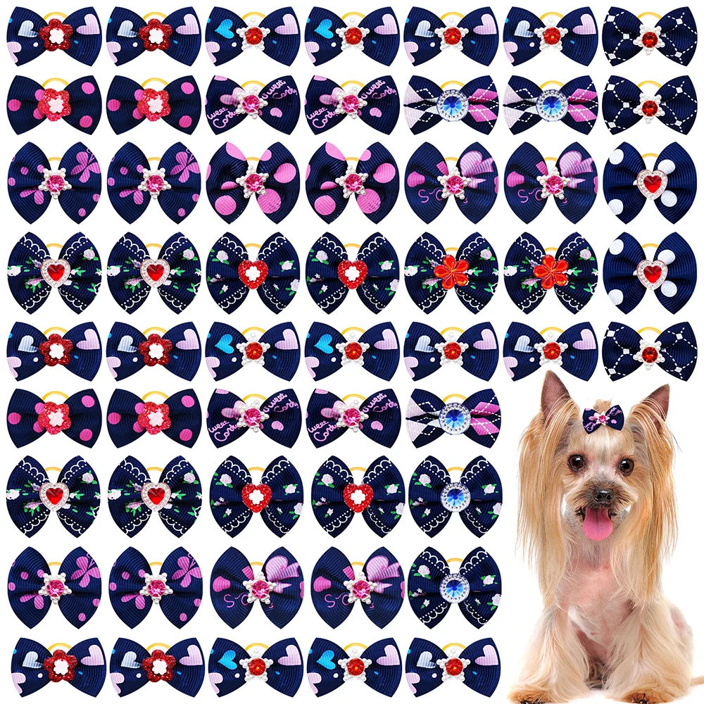 

Accessories Small Hair For Bows Dog Pairs Diamond Dog Dogs Cat Hair For Bowknot 100pcs Bows Pearl Dogs Small In For Dog Pet