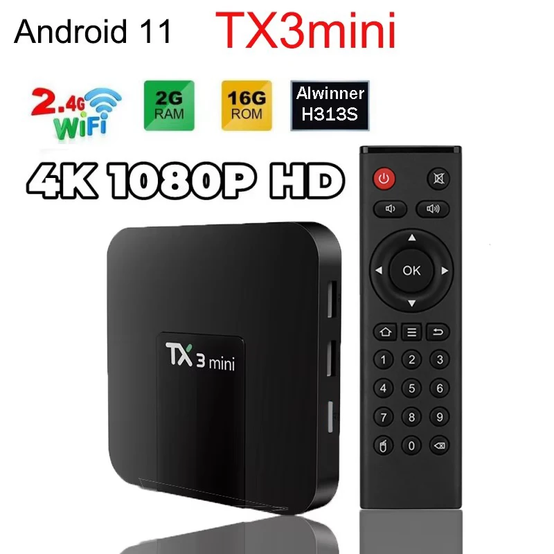 Умный дом Tx3 мини ТВ-приставка Стикер android UHD HDR10 4K H.265 Alwinner H313 S 4G WIFi Телеприставка
