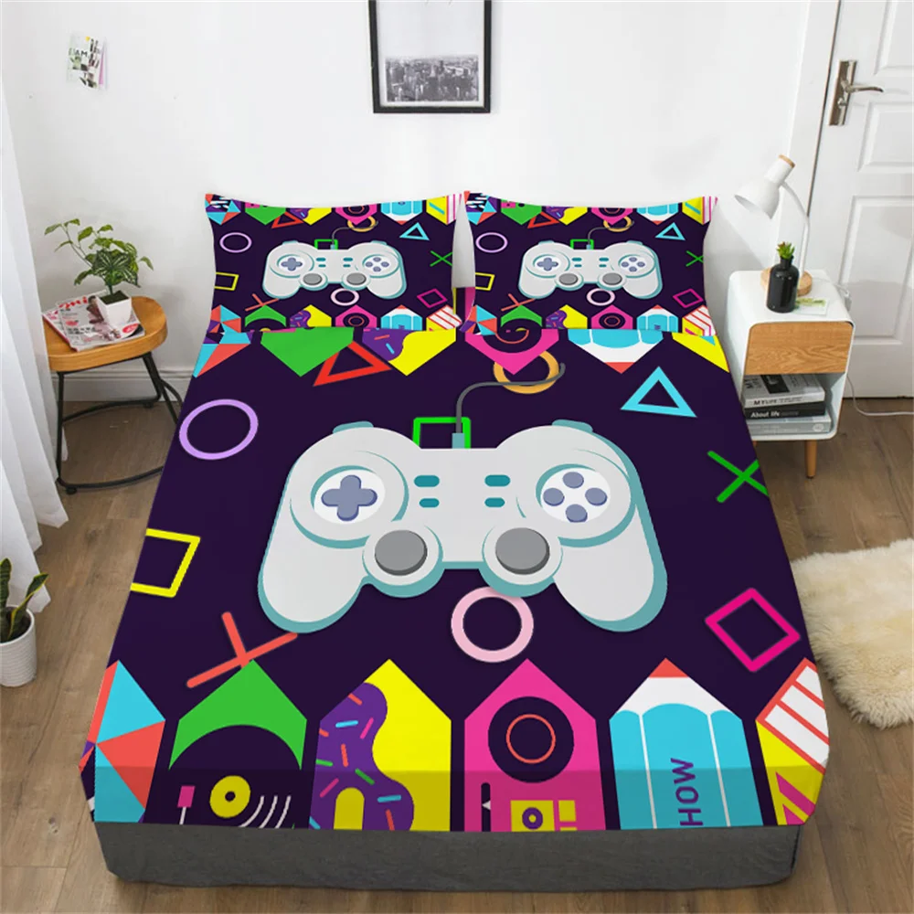 

Bed Covers 3D Game Print Bedspreads Bedclothes Bedroom Decoration King Full Size Pillowcase Fitted Sheets Bedding Cover