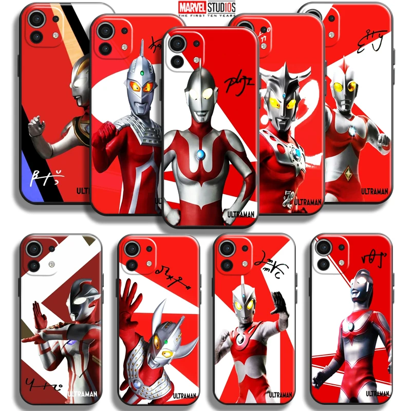 

Japan Anime Ultraman Phone Case For Xiaomi Mi 11 11 Lite 5G Funda Coque Black Liquid Silicon Carcasa