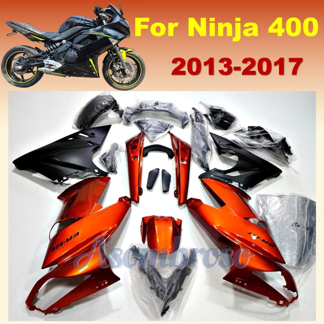Фото Может быть настроен для ниндзя 400 2013 2014 2015 2016 2017 EX400 13-17 ninja400, запчасти для мотоциклов, полный комплект обтекателей для автомобиля, комплект кузова №1