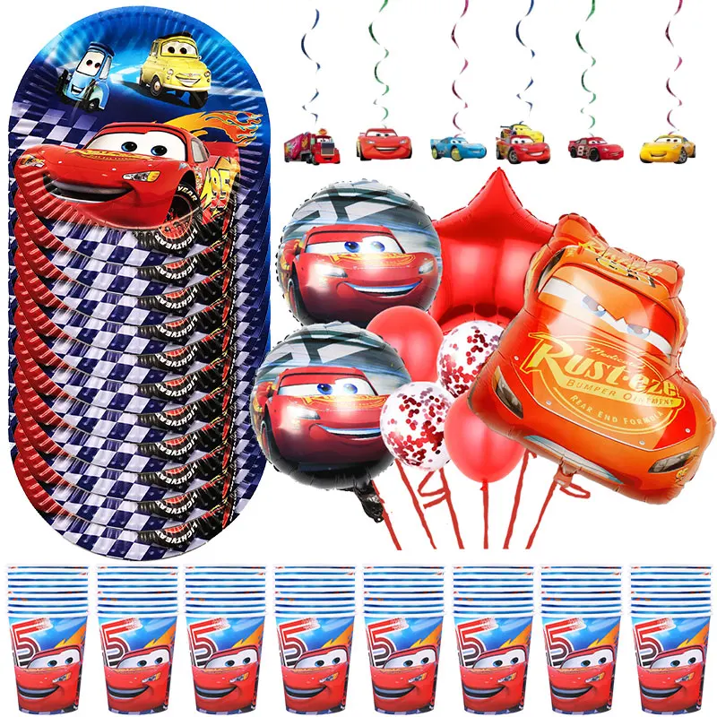 Автомобили Диснея украшение на день рождения посуда воздушный шар молния