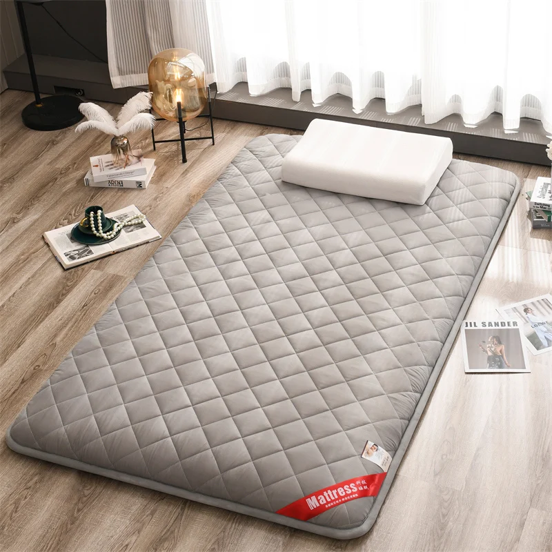 

Solid Gray Thickened mattress cushion home double mattress rental special sponge mat single student dormitory mat quilt mattress