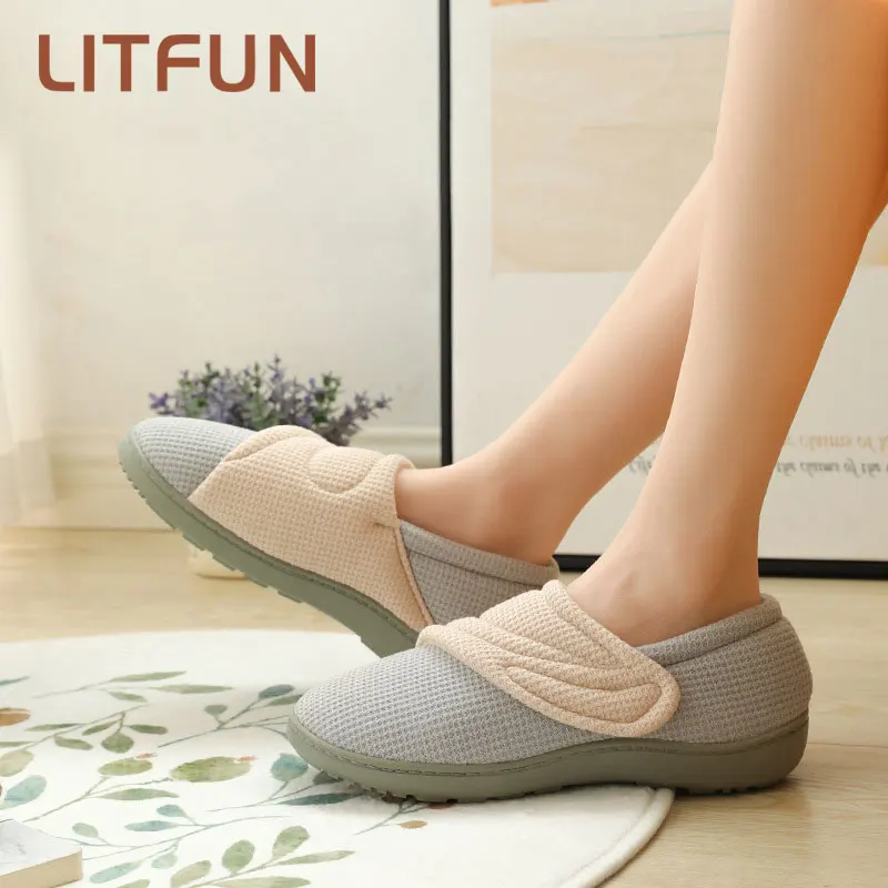 Litfun 2023 Premium Plush Women Care Shoes Simple Four-season Soft Maternity Non-slip Slippers Windproof Breathable Home Shoes