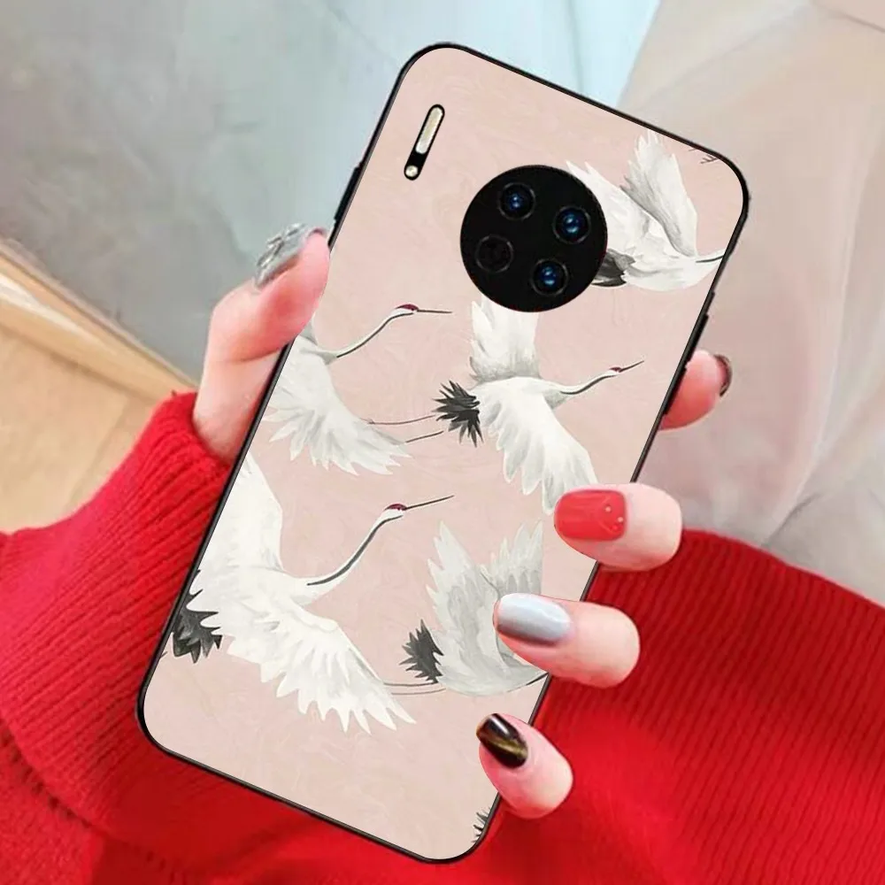 Фото Чехол для телефона с Журавлями Grus Japonensis для Huawei Mate 10 20 30 40 50 lite pro Nova 3 3i 5 6 SE 7 pro 7SE №5