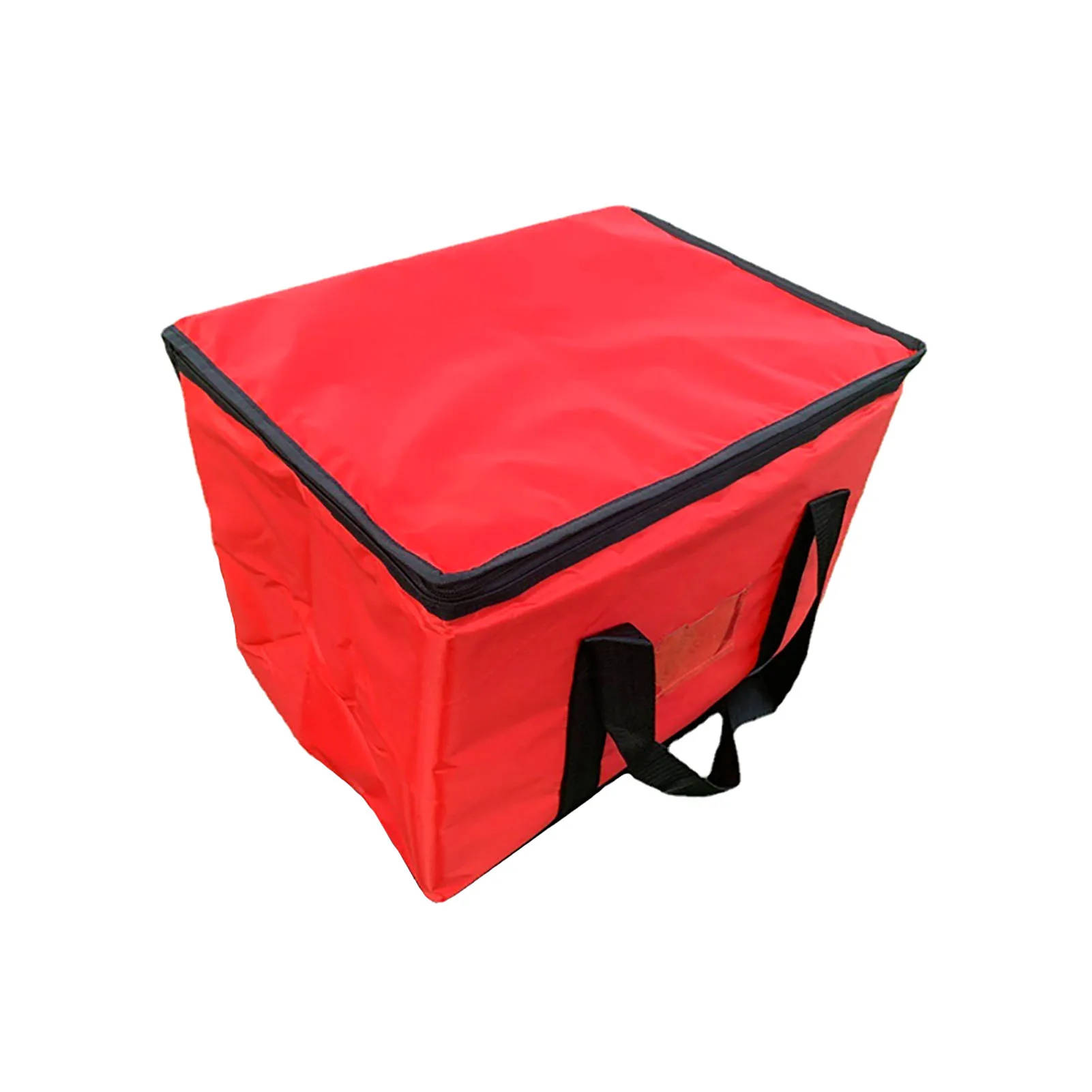 

With Handle Takeaway Folding Zipper Closure Large Capacity Pizza Delivery Bag Oxford Cloth Solid Food Container Storage Holder