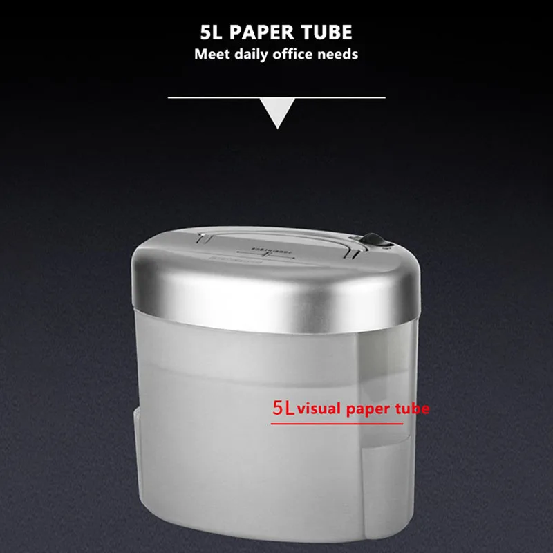 5L Desktop Automatic Paper Shredder 5*47MM Portable Mini Electric Shredder Office Home Mute Paper Grinder Crusher Destroyer