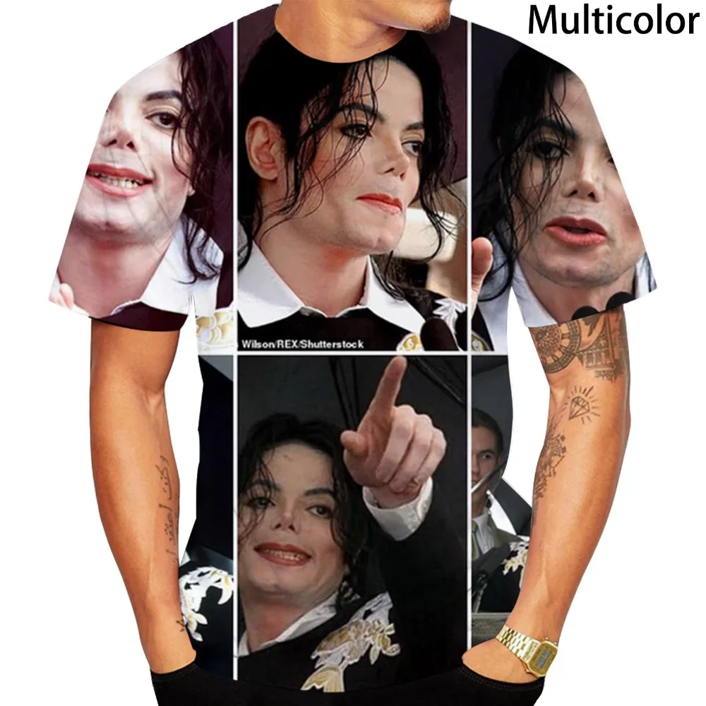 

Latest Fashion 3D Printing Michael Joseph Jackson Unisex Pullover Summer Cool Short Sleeve T-shirt