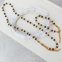 agate beads string necklace bracelet natural fritillary tigereye clavicle chain banquet party fashion jewelry birthday gift