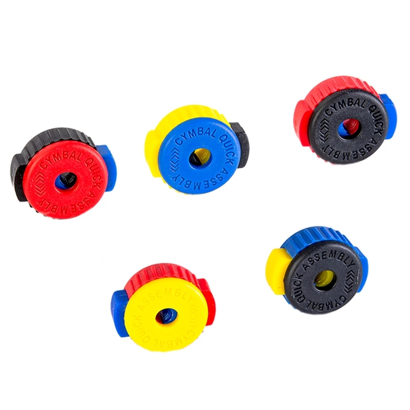 

HOT 5Pcs Drum Quick-Set Cymbal Mate Quick Release Drum Accessories Mix Color Push-On Design Convenient To Use