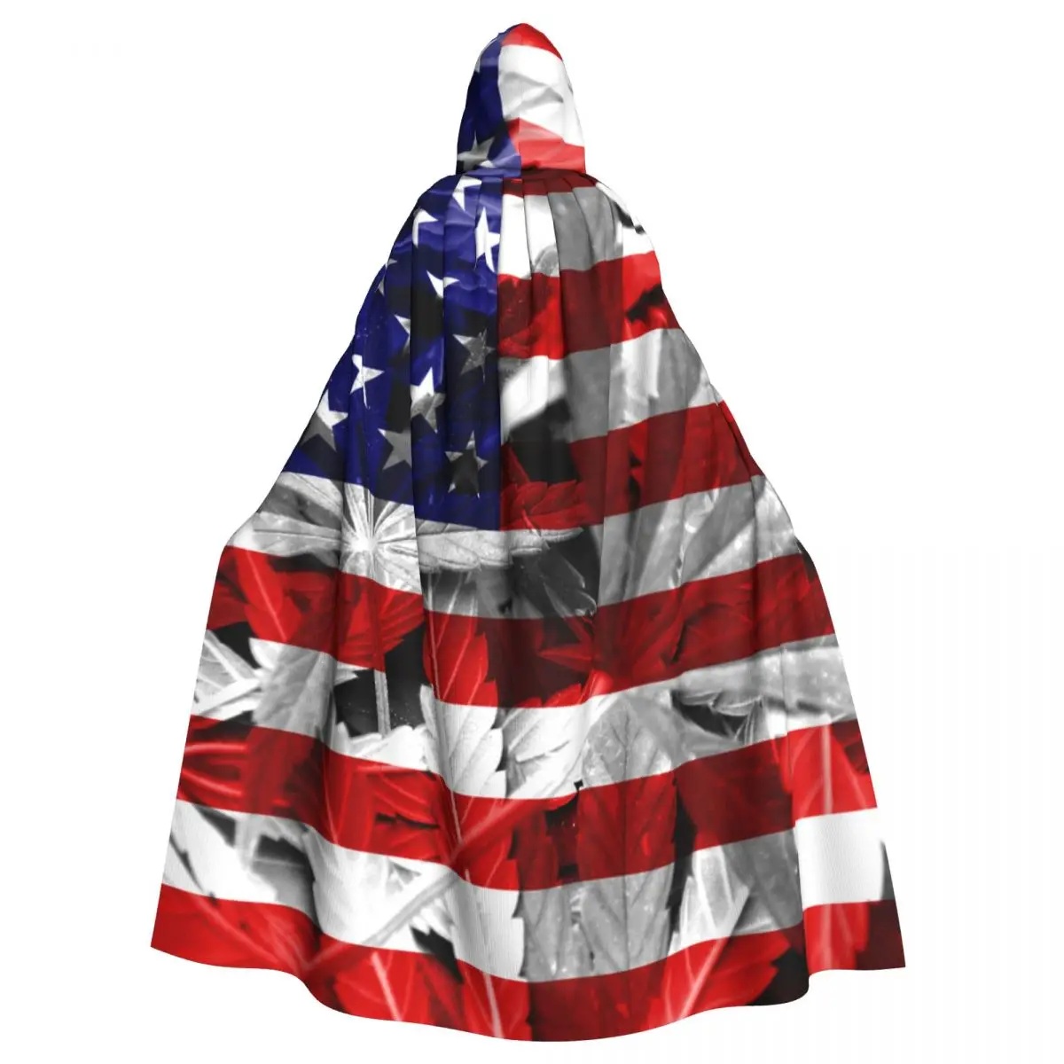 

Унисекс, взрослый, флаг США, плащ с капюшоном, длинный костюм ведьмы, косплей