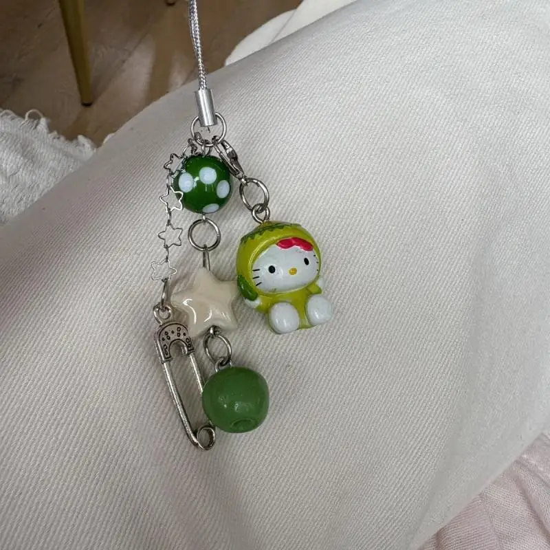 Kawaii Sanrio Hello Kitty цепочка для мобильного телефона мультяшная периферия Ccd камера
