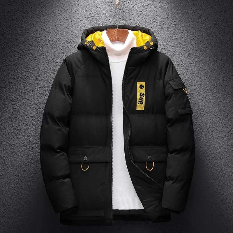 Parkas 2022 Casual Classic Winter Black Blue Jacket Men's Warm Padded Hooded Overcoat Fashion Outerwear Coat OverSize 7XL 8XL