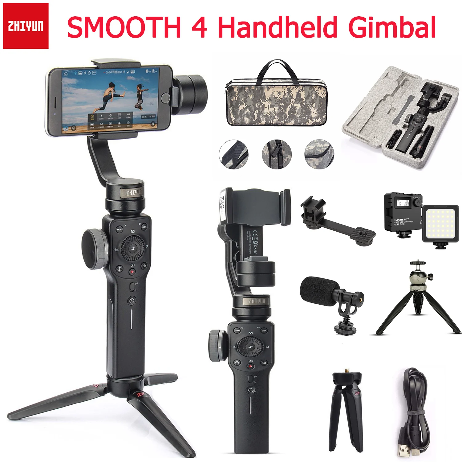 

Zhiyun Smooth 4 3-Axis Handheld Smartphone Gimbal Stabilizer for iPhone 13 12 11 Pro Max Android Cell Phone Vlogging Smooth X