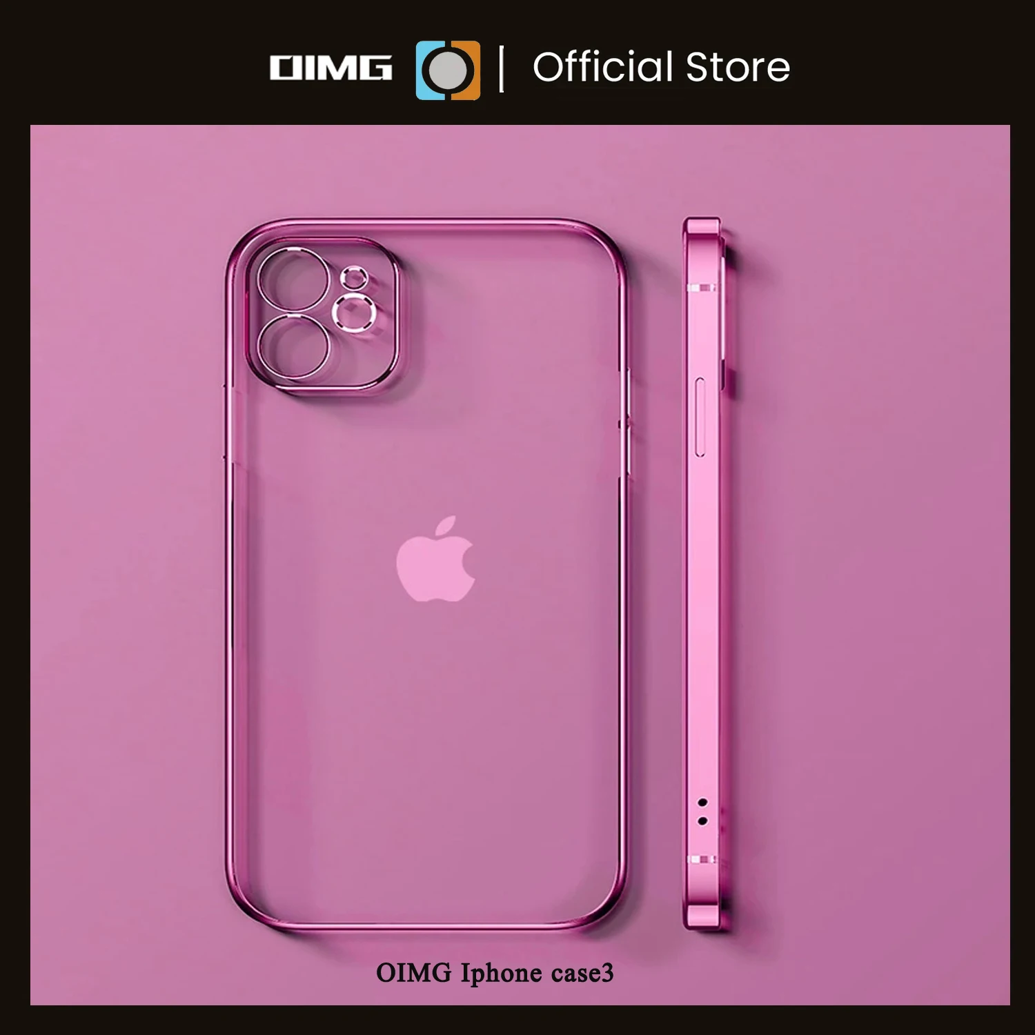 

OIMG Case Square Electroplate Transparent TPU Phone Case For iPhone 13 12 11Pro Max Mini XS XR X 8 7Plus SE 2020 Soft Thin Cover