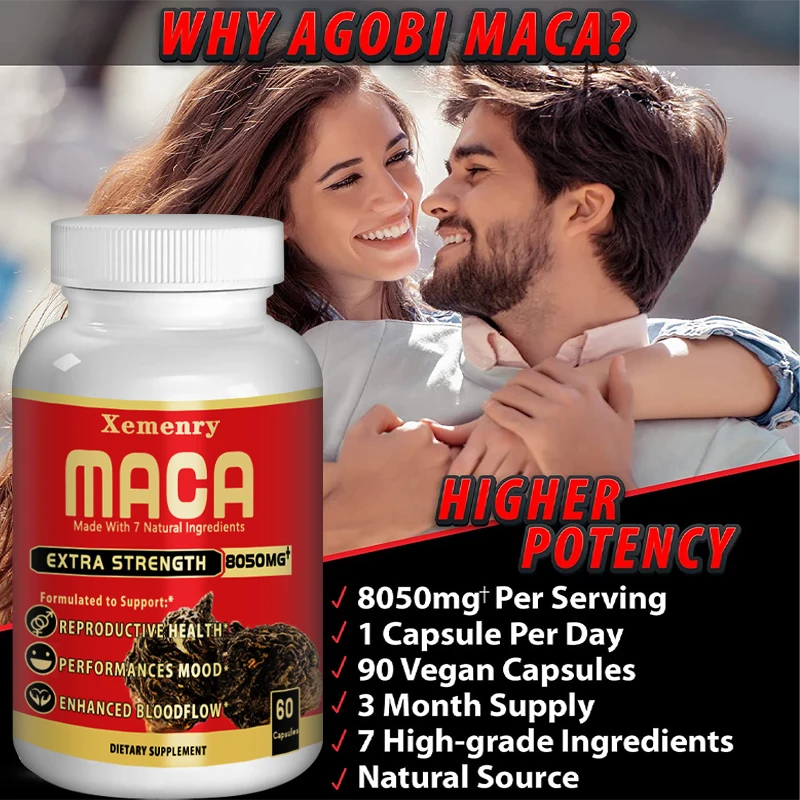 

60pills/bottle Men Maca Enhance Endurance Relieve Fatigue Supplement Pill Improve Function Capsule Oyster Ginseng Powder Extract