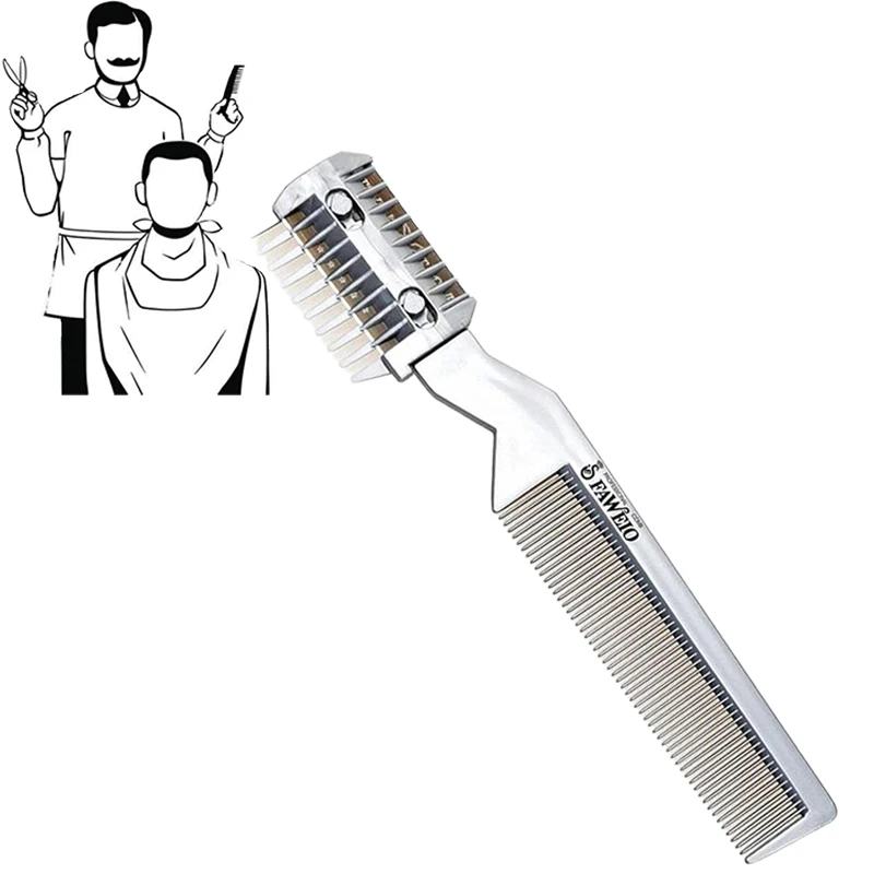 

Hair Comb Beard Trimmer Razor Blade Professional Barber Brush Salon Hairdressing Tool Dual Purpose Haircut Hair Styling Comb