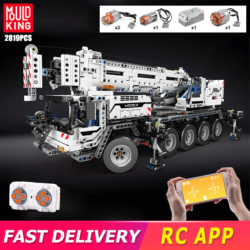 

Mould King Rc Engineering Car Crane Building Blocks 2819pcs Remote Control Trailer Model With App Moc Bricks Toys Gift
