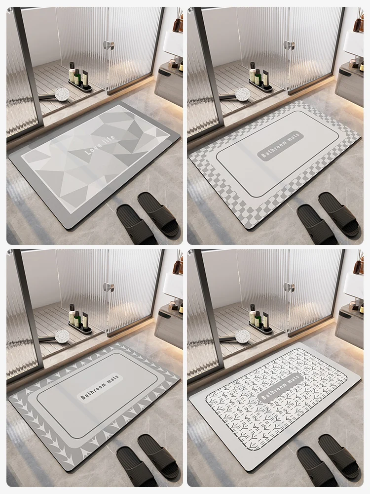 Коврик для ванной Diatomite нескользящий мягкий супервпитывающий прихожей и душа