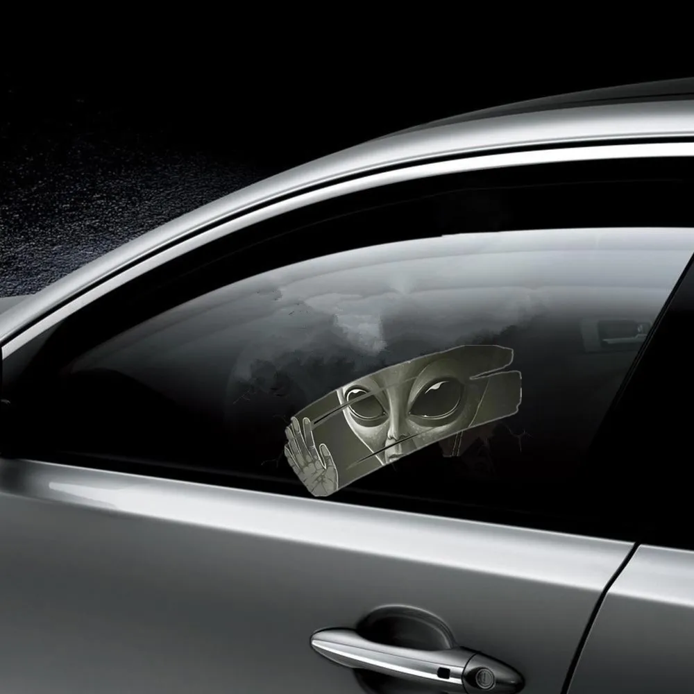 3D Автомобильный наклонный наклейка "Alien Car" водонепроницаемая легкая установка PVC виниловая домашняя декорация Decor Party on.