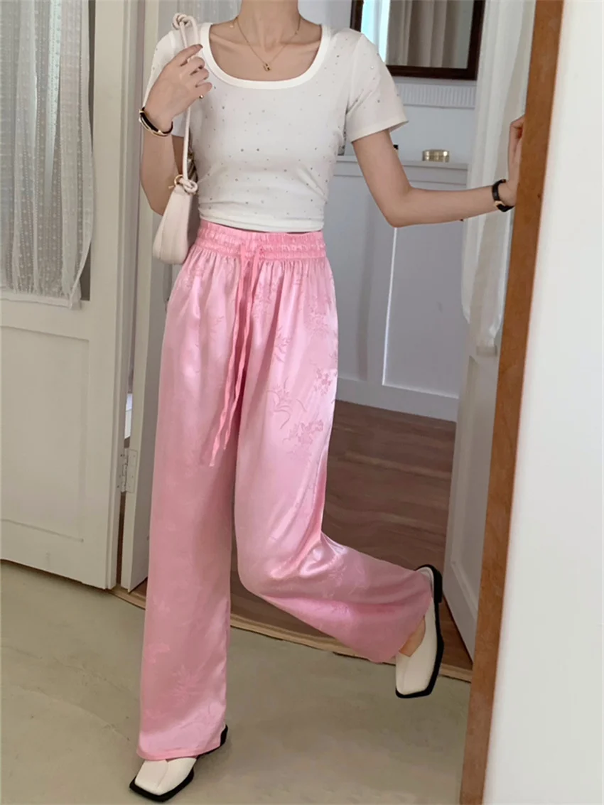 Брюки Alien Kitty женские с широкими штанинами шикарные повседневные Прямые узкие